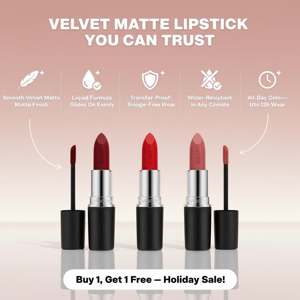 VIBELY Velvet Matte Liquid Lipstick