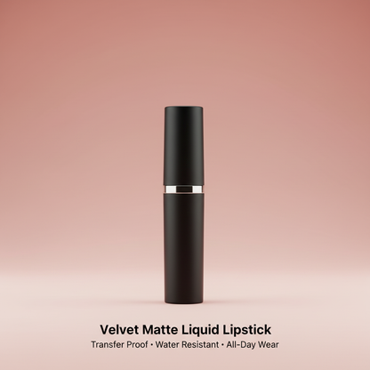Velvet Matte Liquid Lipstick - Transfer Proof, Water Resistant, All-Day Wear